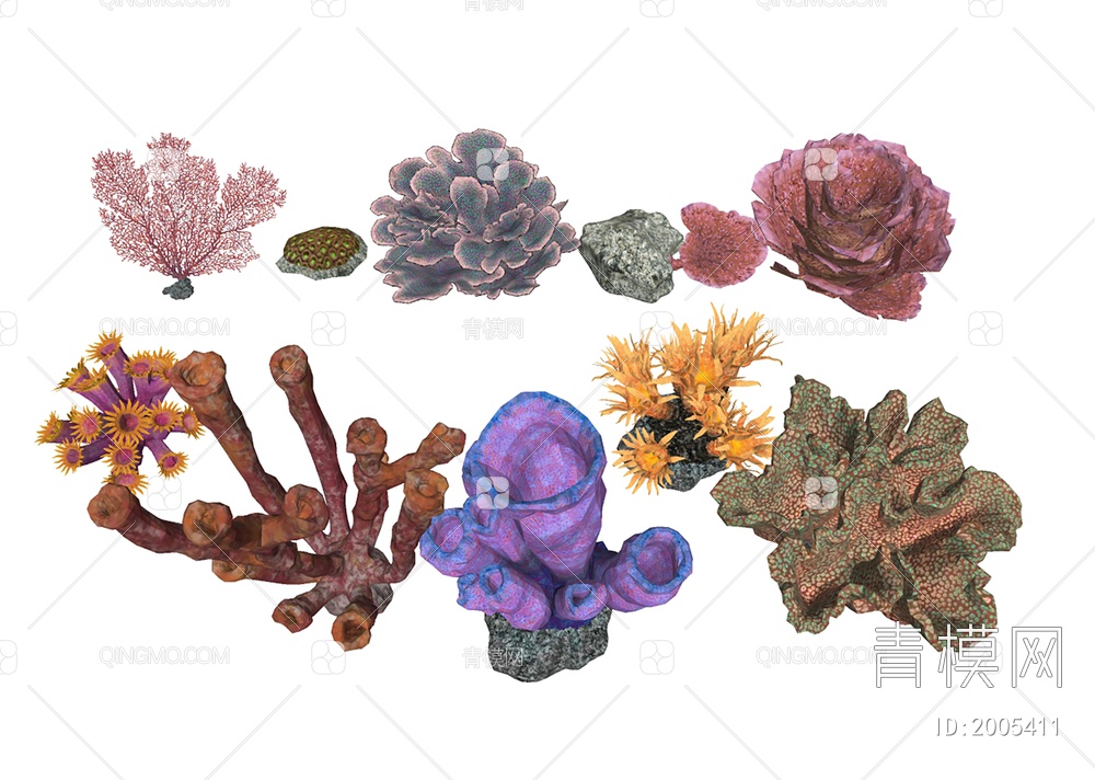 珊瑚海底生物SU模型下载【ID:2005411】