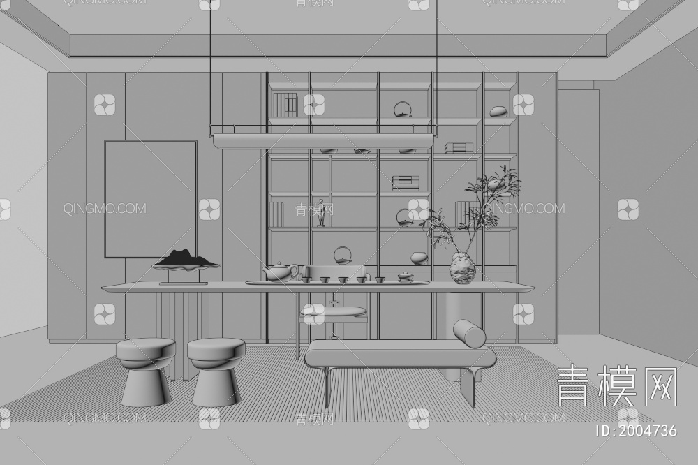 茶室3D模型下载【ID:2004736】