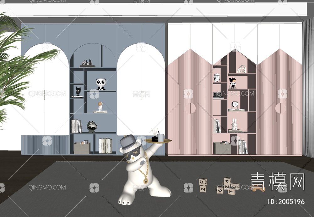 儿童衣柜SU模型下载【ID:2005196】