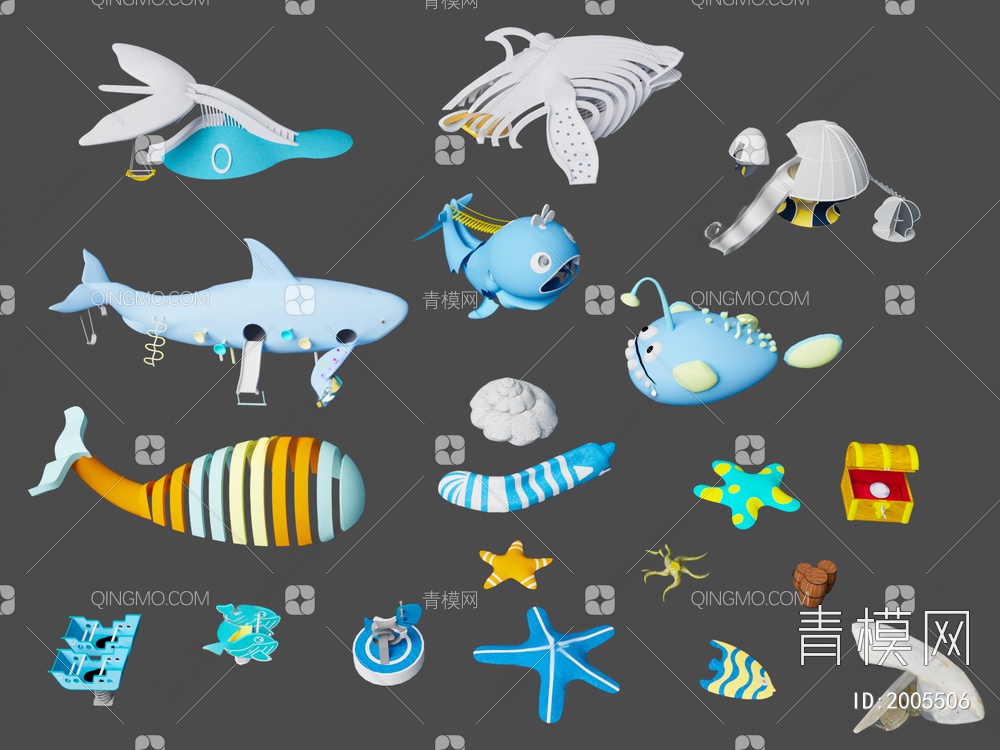珊瑚海底生物娱乐设备3D模型下载【ID:2005506】