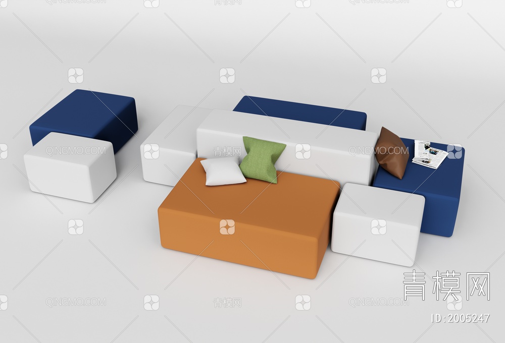 休闲沙发 组合沙发3D模型下载【ID:2005247】