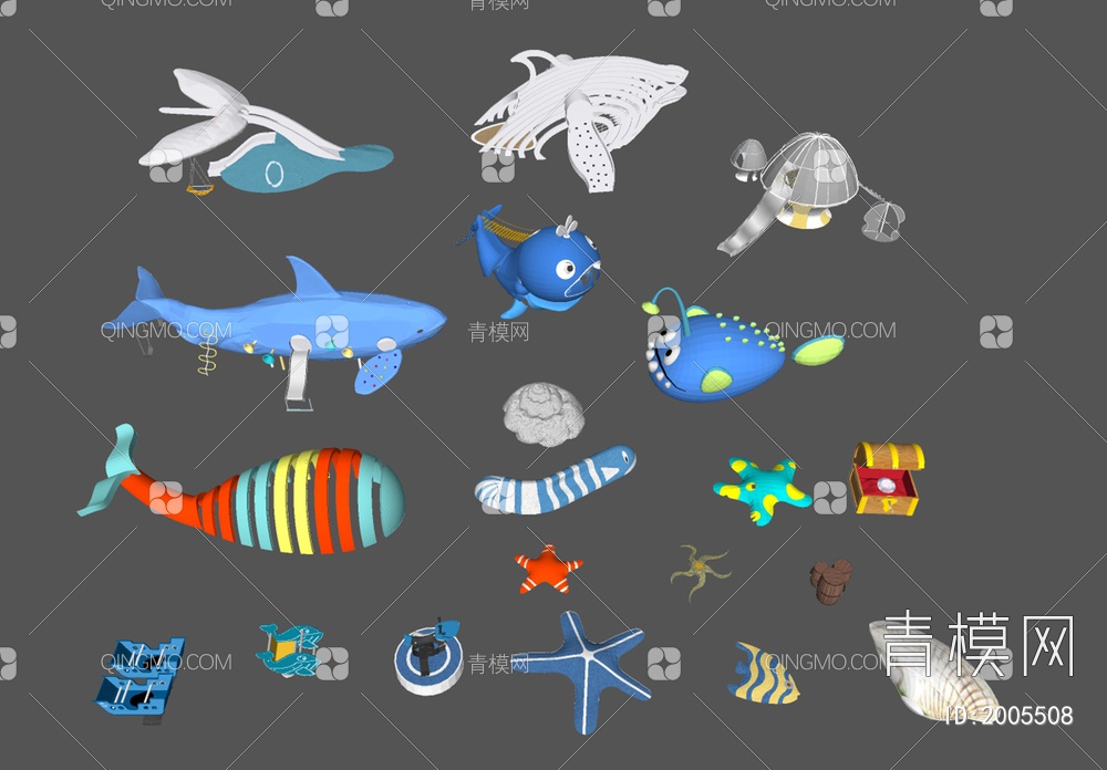 珊瑚海底生物SU模型下载【ID:2005508】