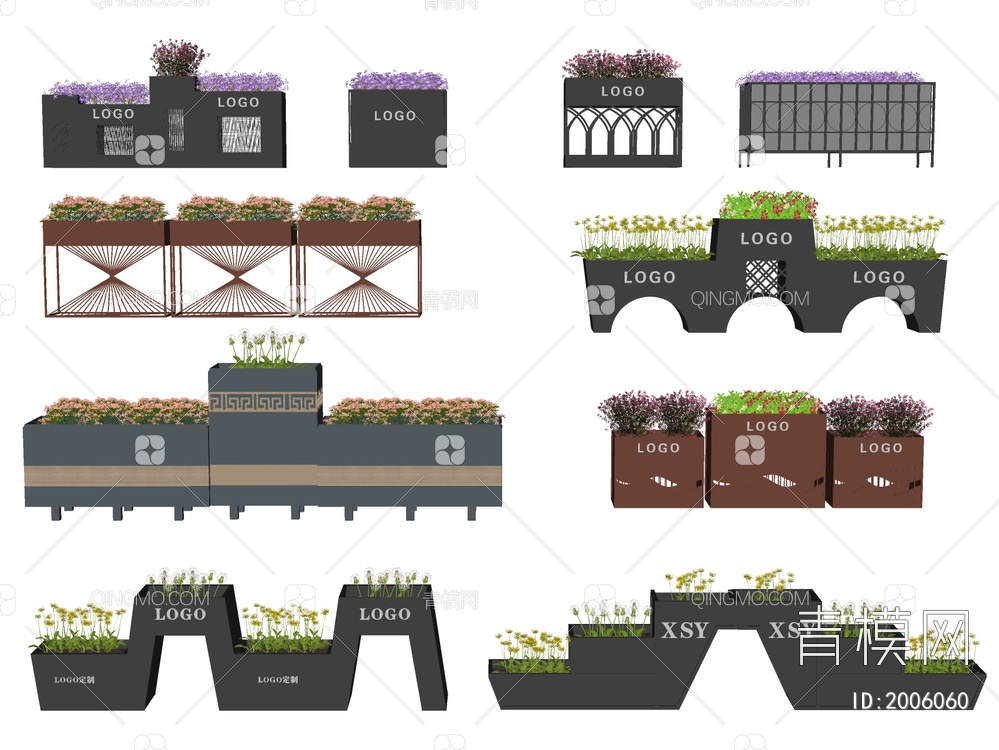 花箱SU模型下载【ID:2006060】