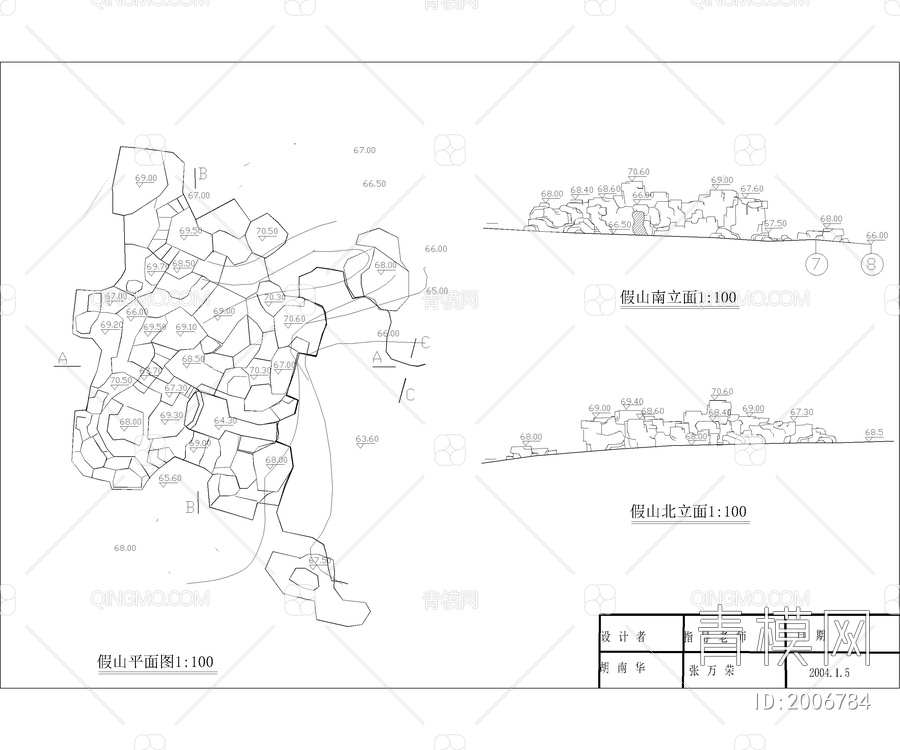 CAD园林假山景观施工图【ID:2006784】