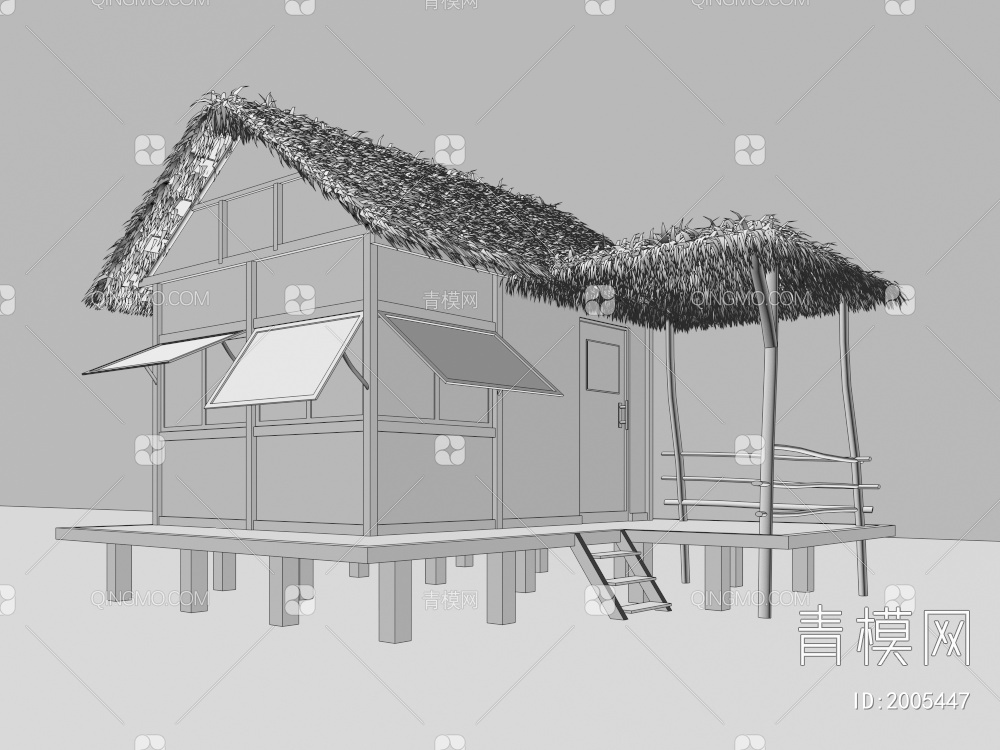 茅草房 生态建筑3D模型下载【ID:2005447】