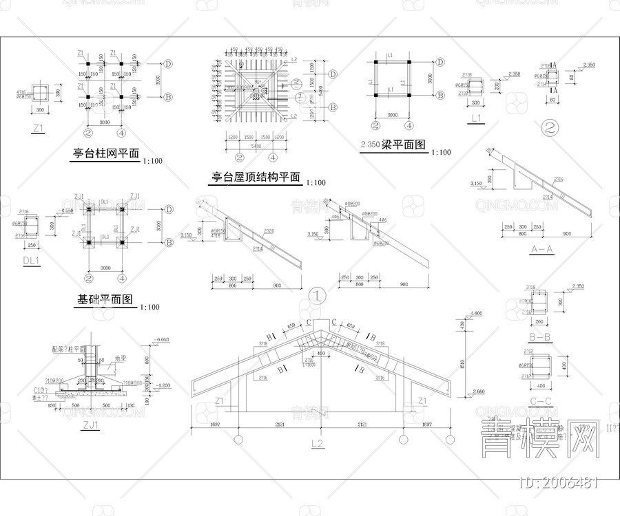 CAD公园景观布置景观节点施工图【ID:2006481】