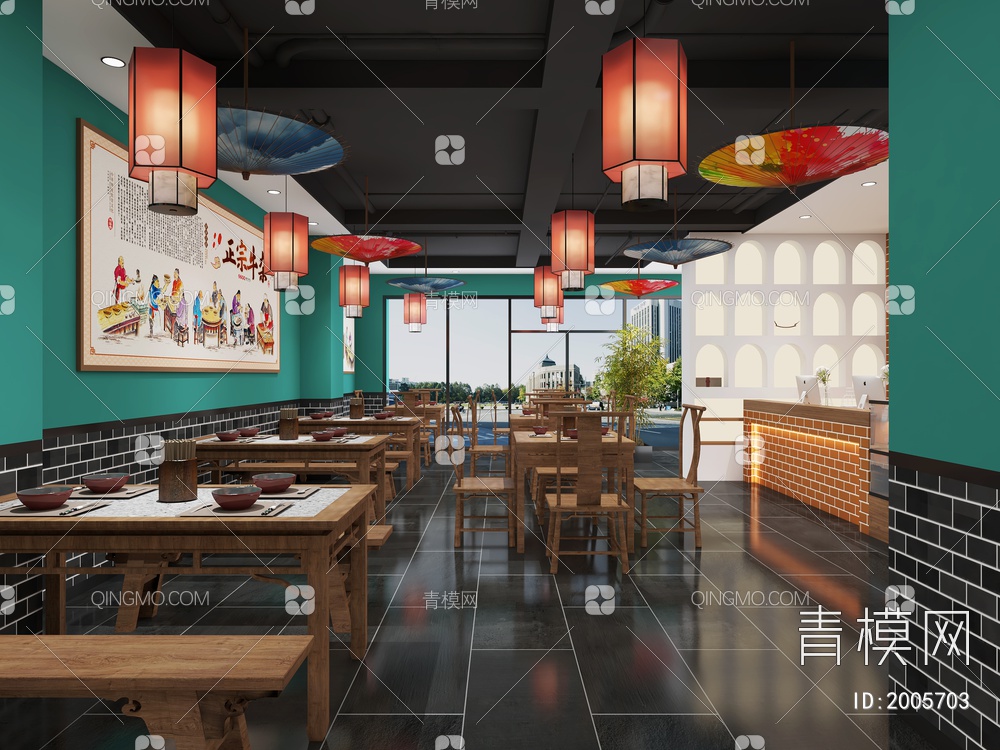 中餐厅 火锅店 特色餐厅3D模型下载【ID:2005703】
