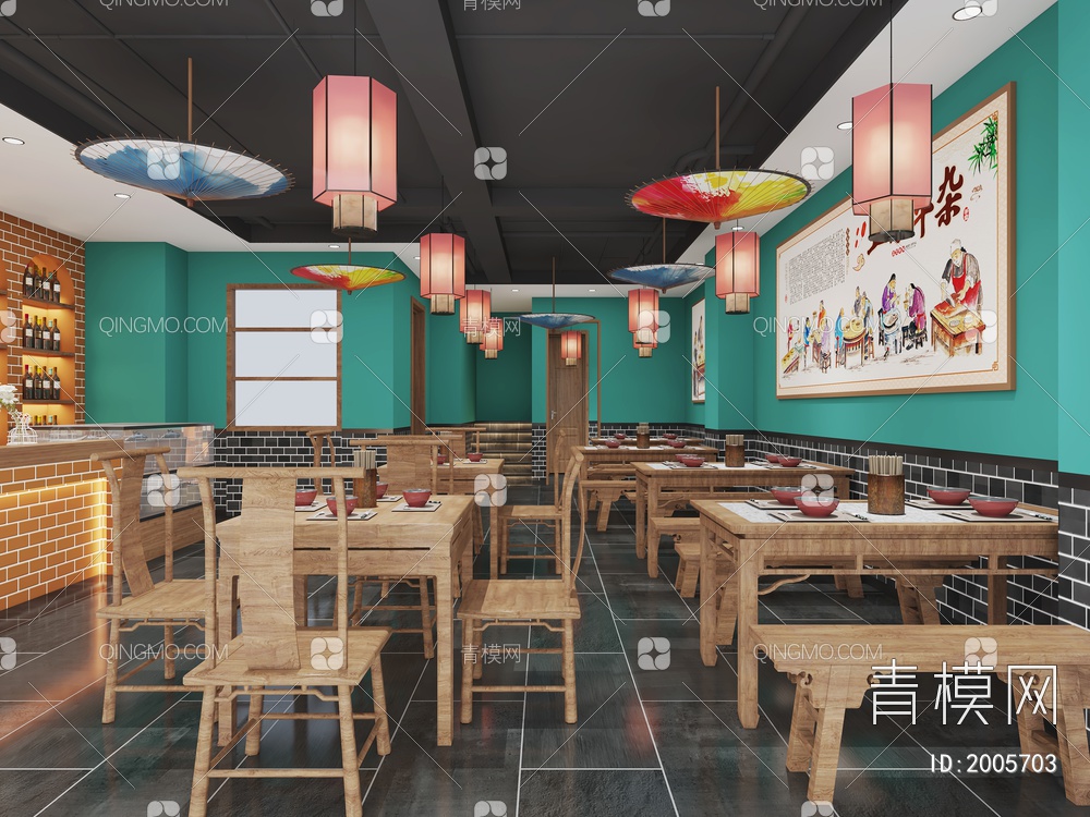中餐厅 火锅店 特色餐厅3D模型下载【ID:2005703】