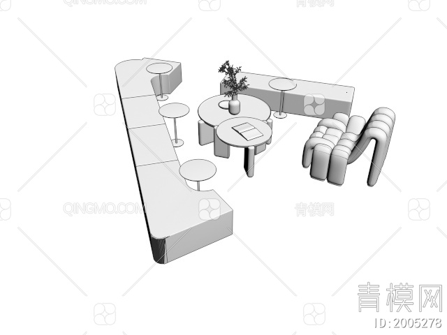 休闲沙发 组合沙发3D模型下载【ID:2005278】