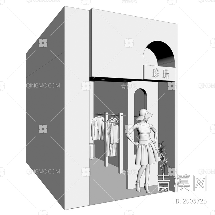 服装店3D模型下载【ID:2005726】