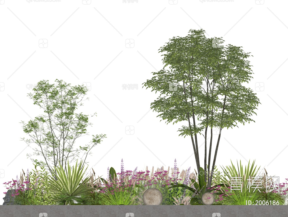 植物景观小品SU模型下载【ID:2006186】