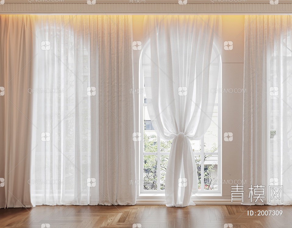窗帘 窗纱3D模型下载【ID:2007309】