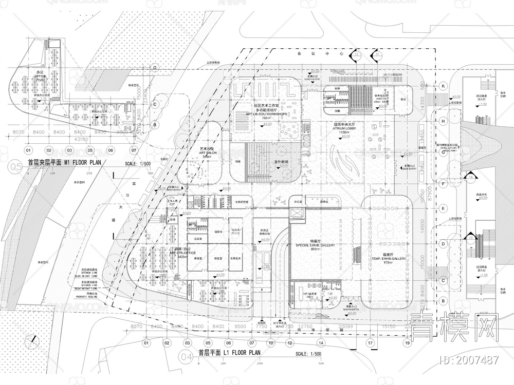 9套精品美术馆建筑设计CAD图纸【ID:2007487】