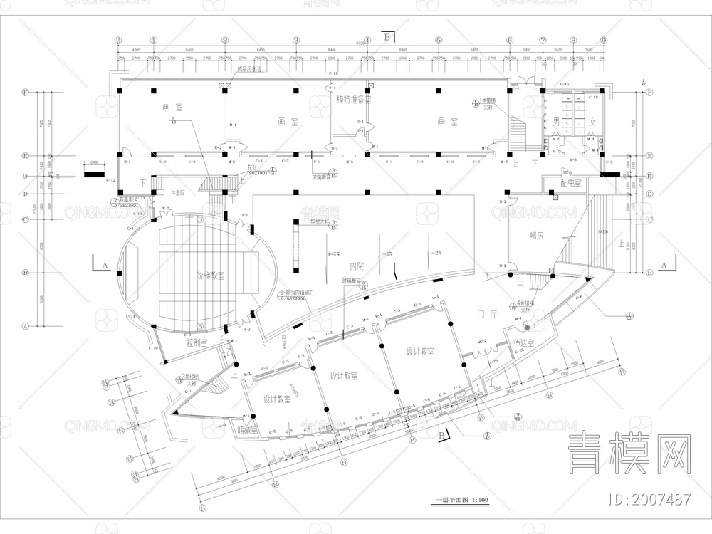 9套精品美术馆建筑设计CAD图纸【ID:2007487】