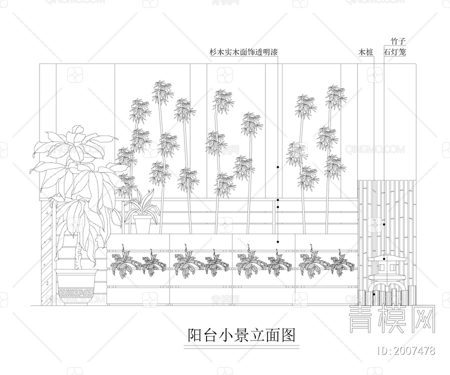 室内小景园林景观CAD图库【ID:2007478】