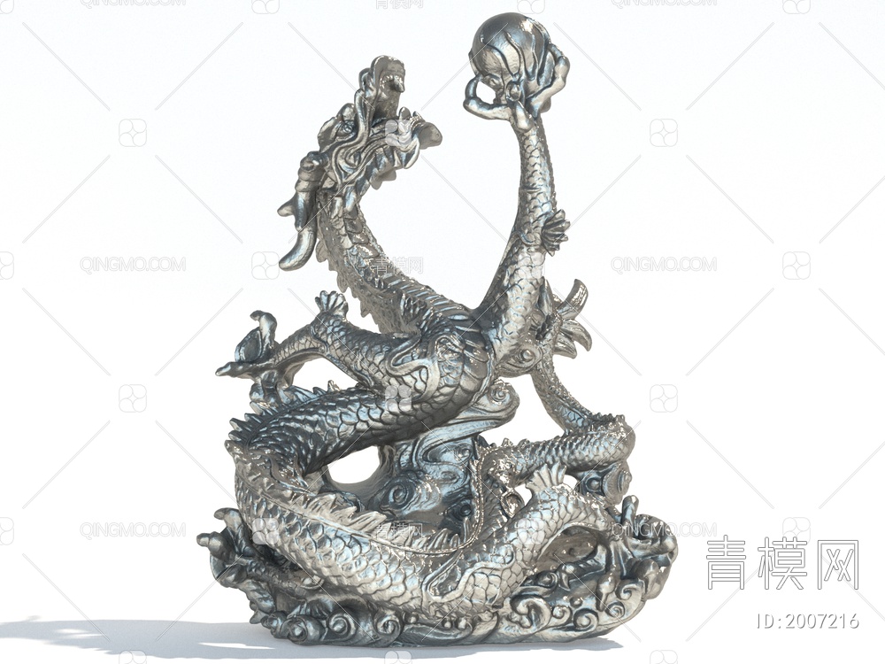 龙雕塑摆件3D模型下载【ID:2007216】
