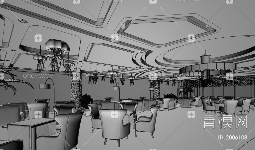 主题餐厅3D模型下载【ID:2006108】