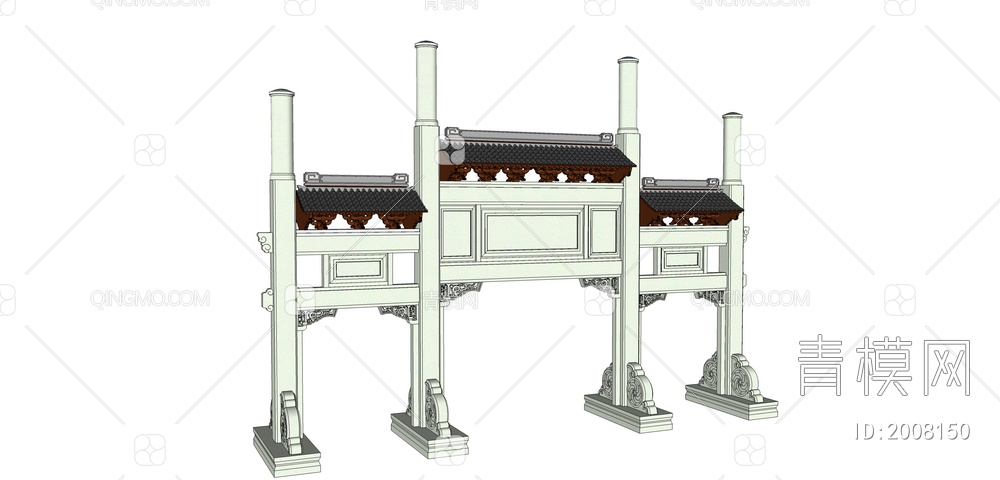 牌坊SU模型下载【ID:2008150】