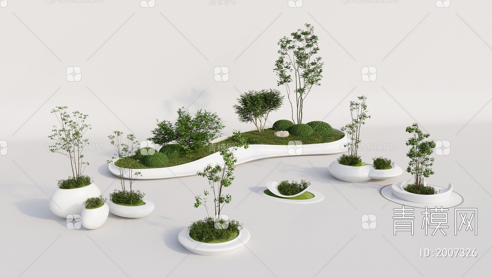 景观树池3D模型下载【ID:2007326】