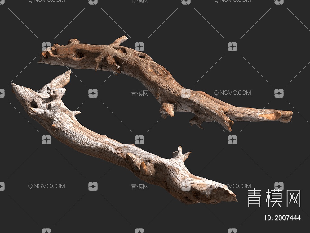 木头 树杆 木材 木柴 木棍 朽木3D模型下载【ID:2007444】