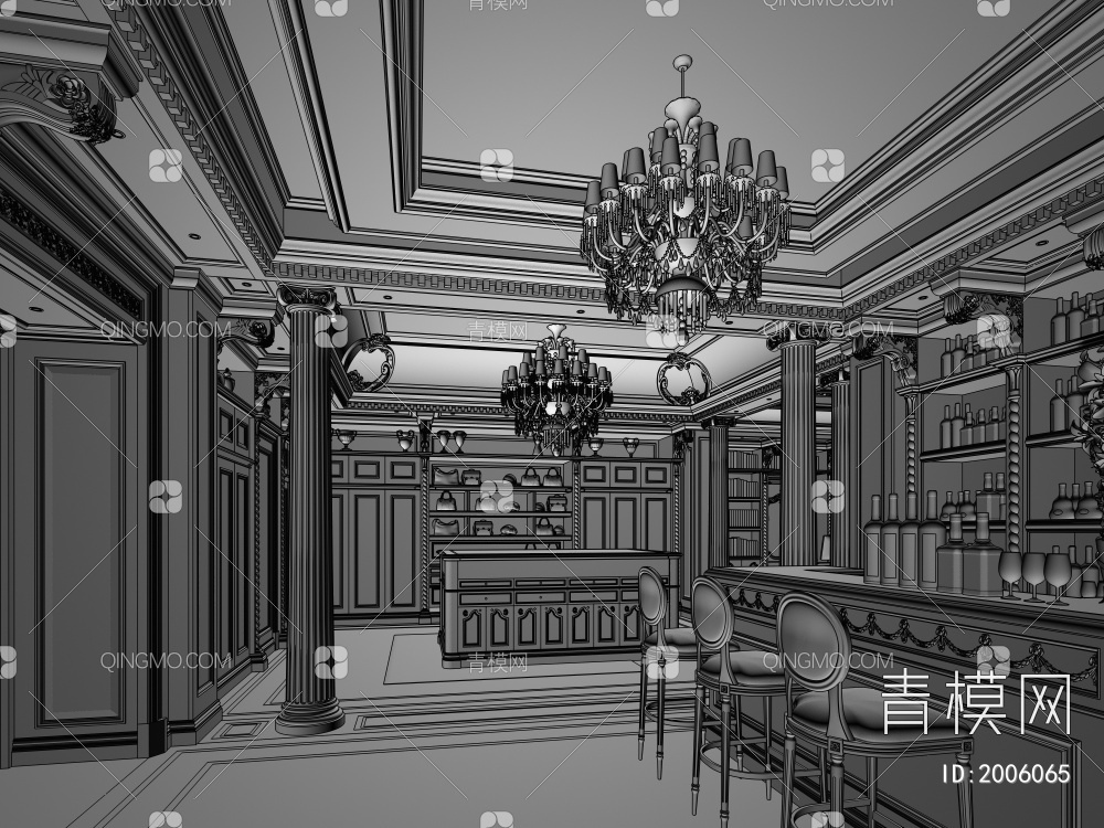 别墅品酒室3D模型下载【ID:2006065】