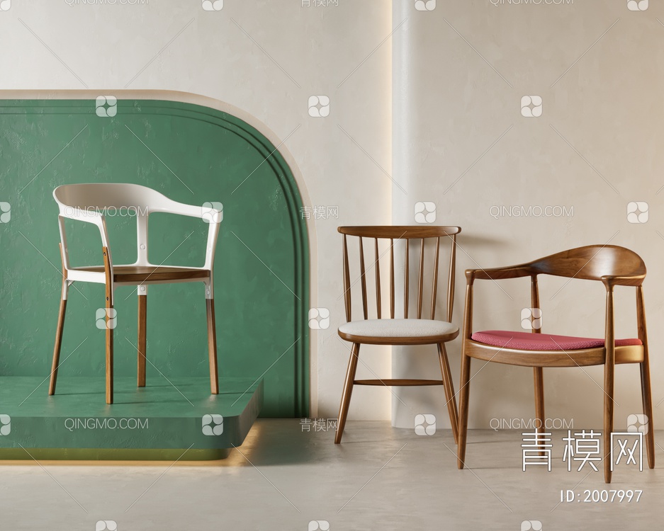 实木椅子3D模型下载【ID:2007997】