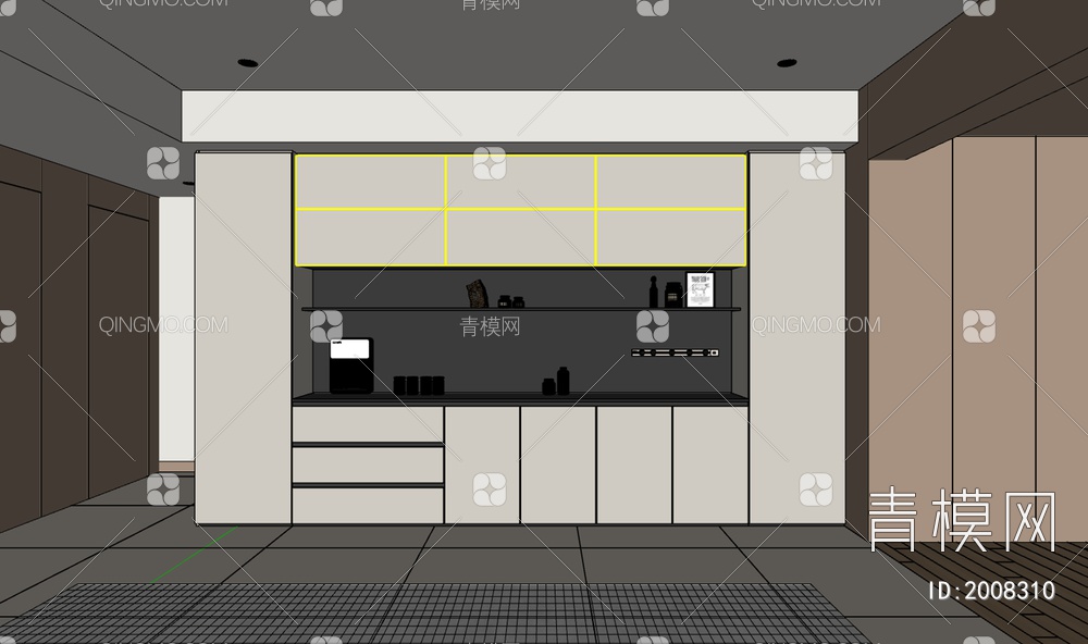 餐边柜SU模型下载【ID:2008310】