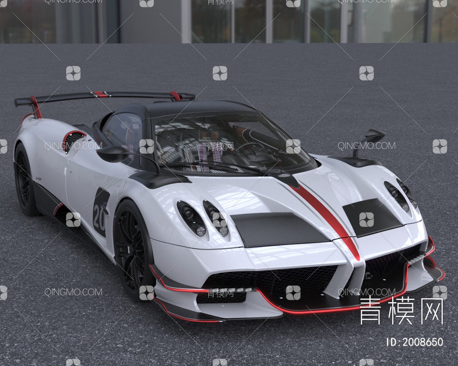 帕加尼HuayraBC赛车超级跑车3D模型下载【ID:2008650】