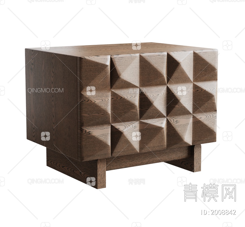 实木床头柜3D模型下载【ID:2008842】
