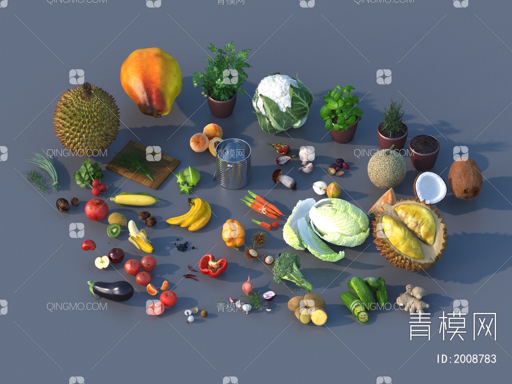 水果蔬菜食物合集大全3D模型下载【ID:2008783】