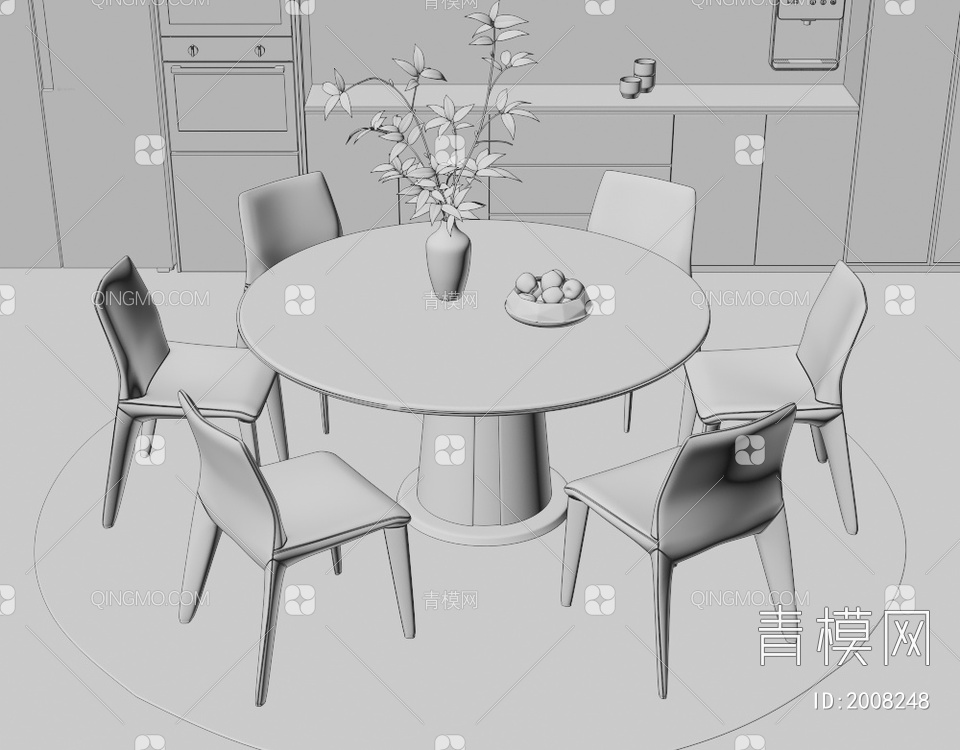 餐桌椅3D模型下载【ID:2008248】