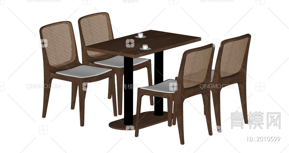 中古风餐桌椅组合SU模型下载【ID:2010599】