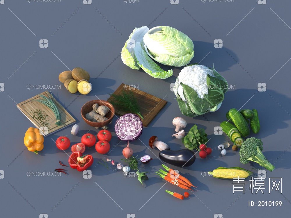蔬菜食物合集大全3D模型下载【ID:2010199】