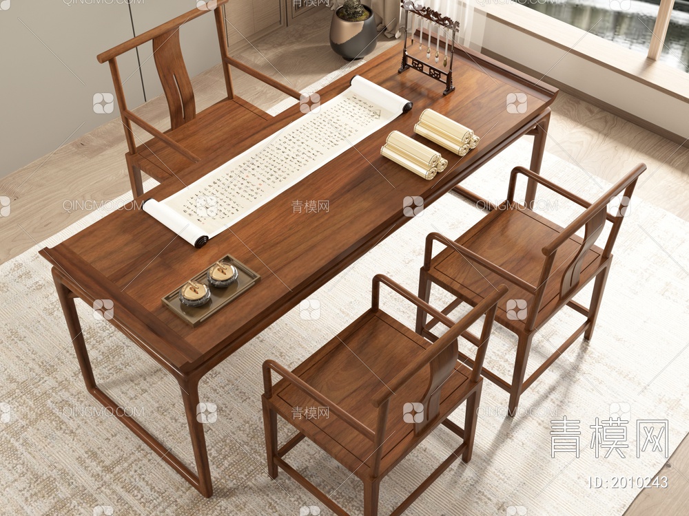 茶桌椅3D模型下载【ID:2010243】