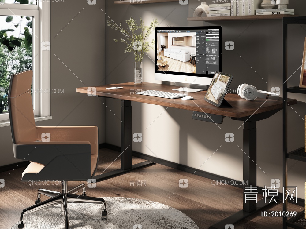 电脑桌 书桌椅3D模型下载【ID:2010269】