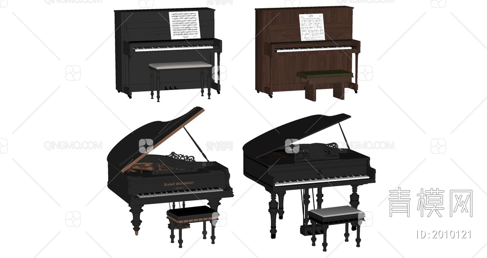 钢琴 钢琴SU模型下载【ID:2010121】