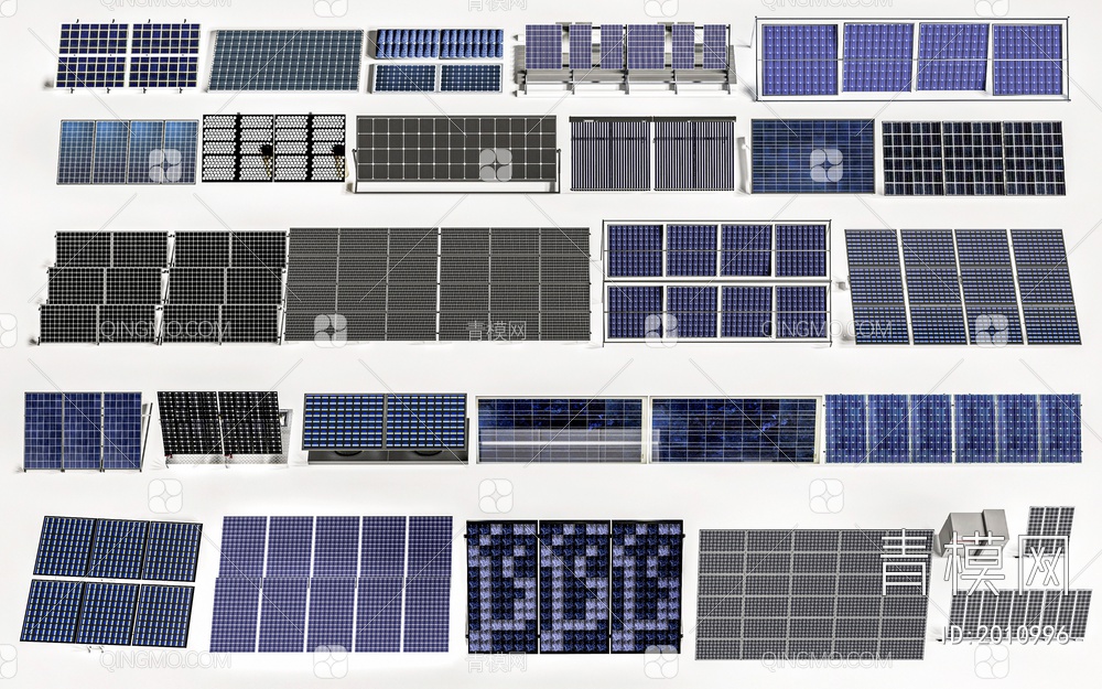 太阳能板SU模型下载【ID:2010996】
