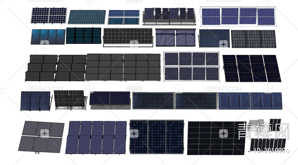 太阳能板SU模型下载【ID:2010996】