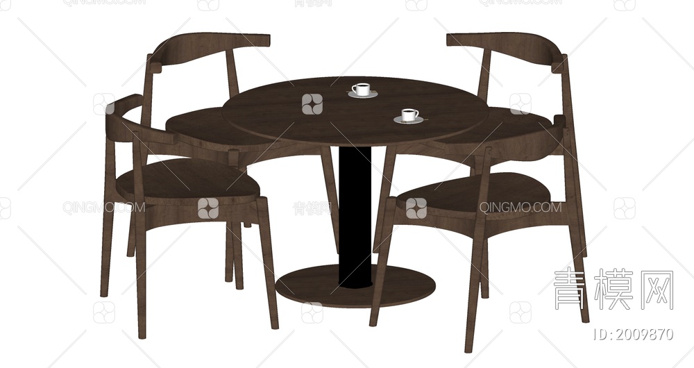 餐桌椅组合SU模型下载【ID:2009870】
