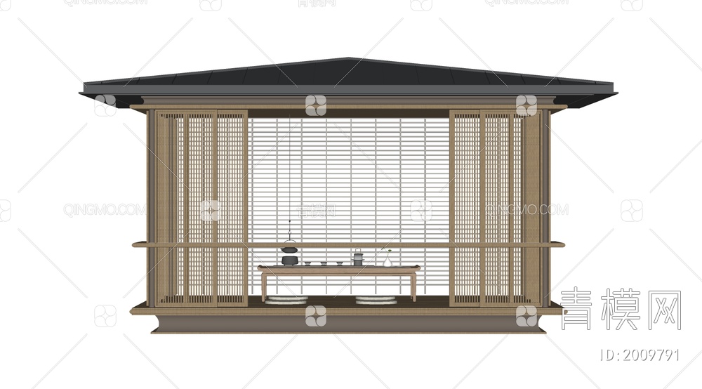 亭子 亭子 廊架SU模型下载【ID:2009791】
