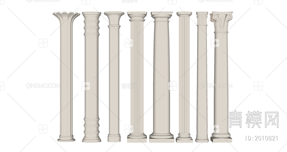 罗马柱 装饰柱 柱子SU模型下载【ID:2010821】