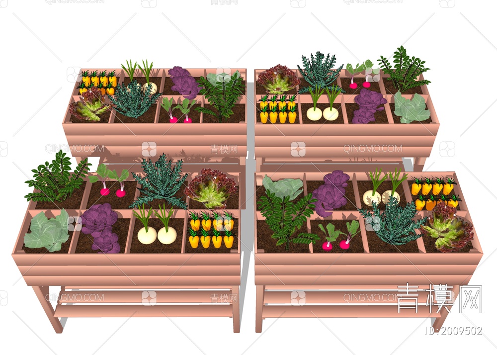 果蔬种植 菜地菜园SU模型下载【ID:2009502】
