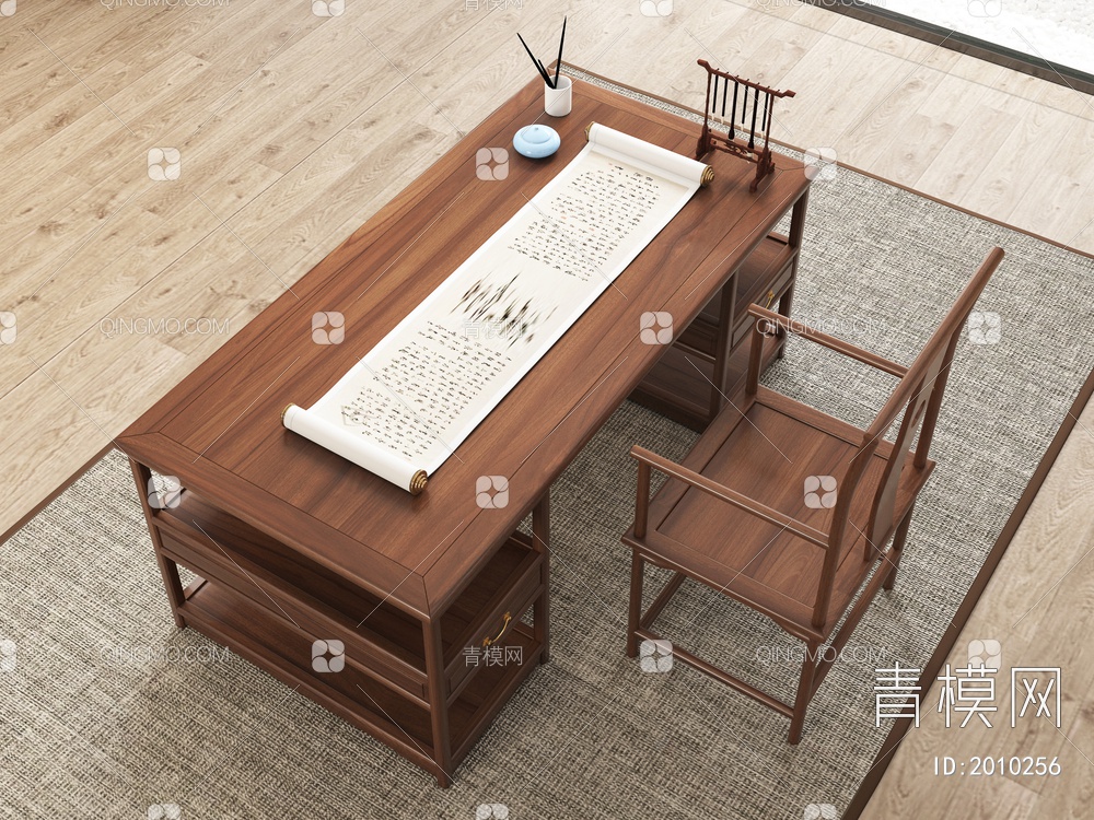 茶桌椅3D模型下载【ID:2010256】