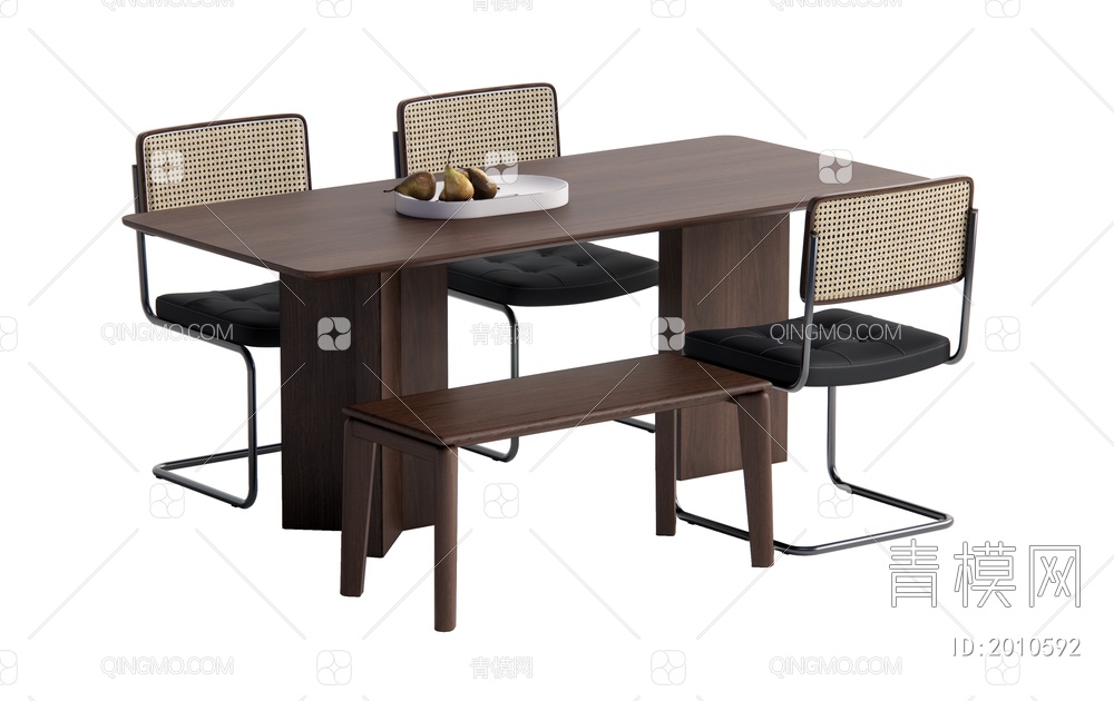 中古风餐桌椅组合SU模型下载【ID:2010592】