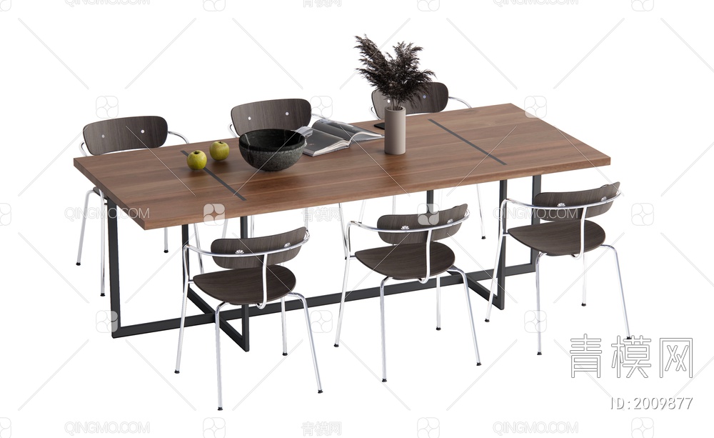 餐桌椅组合SU模型下载【ID:2009877】