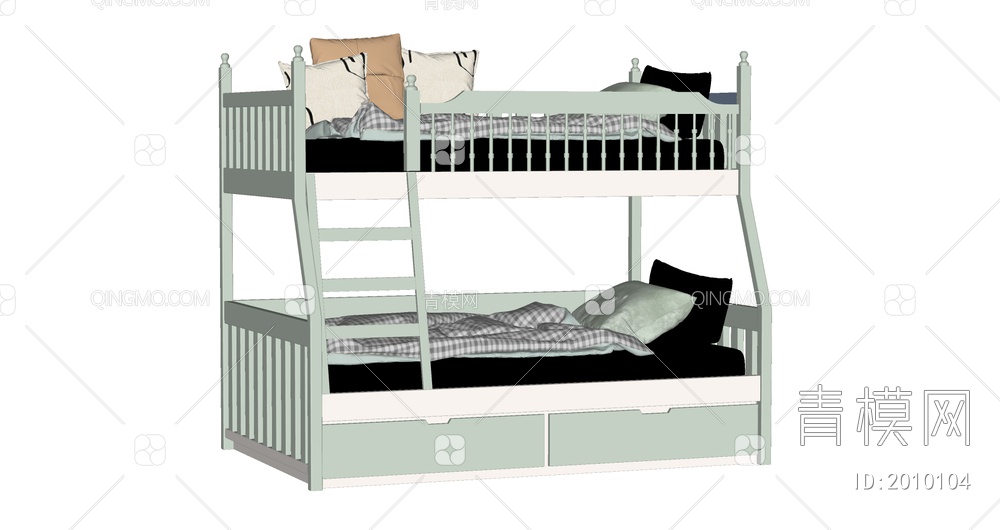 儿童上下床 双层床SU模型下载【ID:2010104】