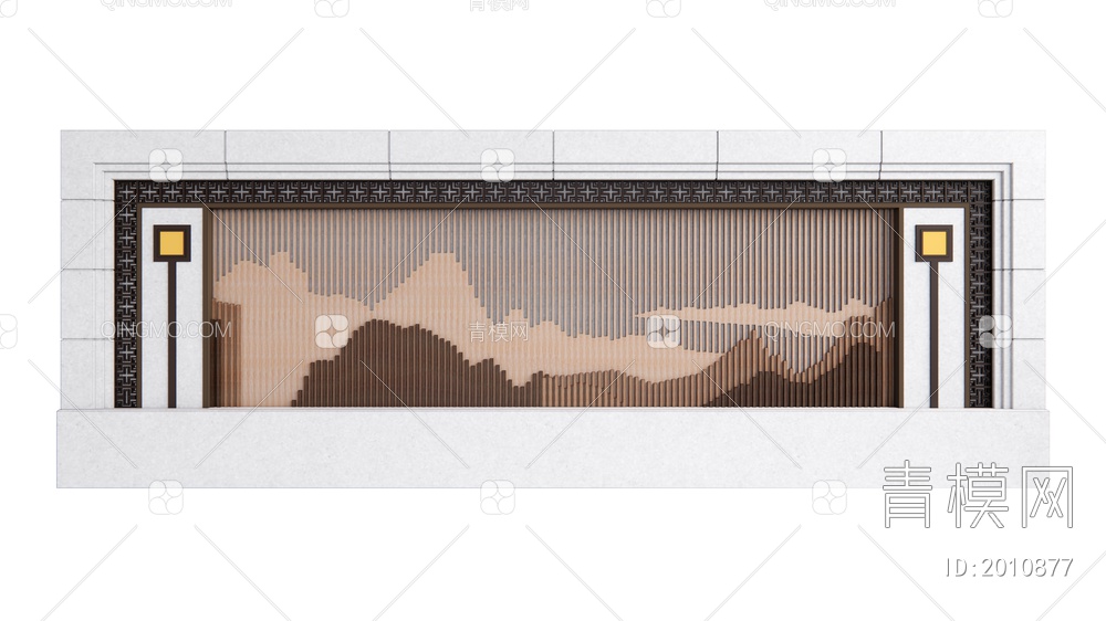 景墙SU模型下载【ID:2010877】