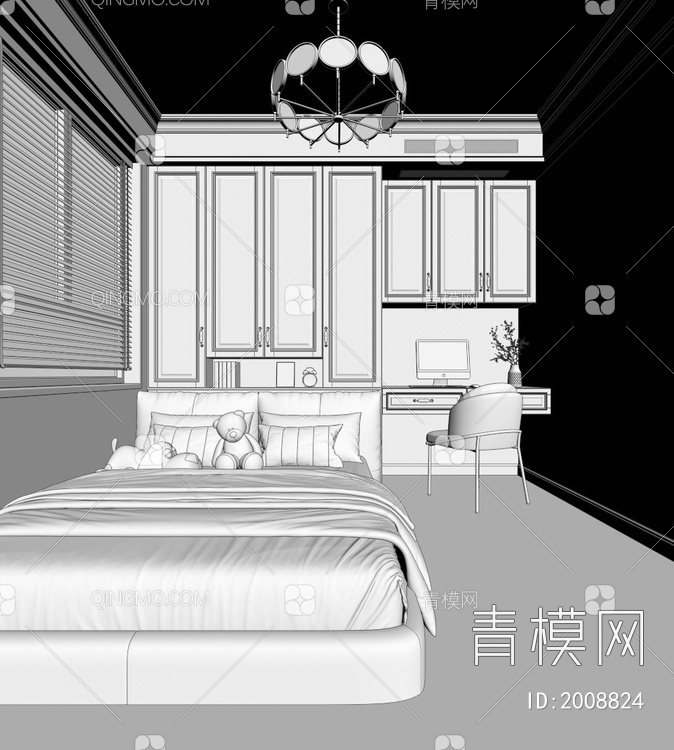 小房间 卧室3D模型下载【ID:2008824】