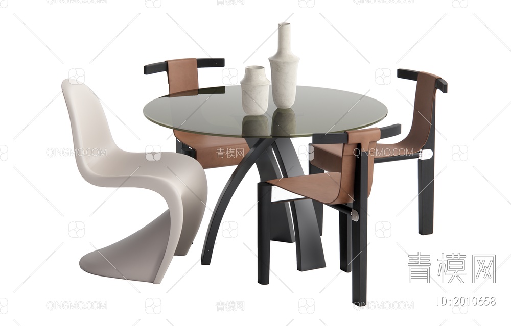 中古风餐桌椅组合SU模型下载【ID:2010658】