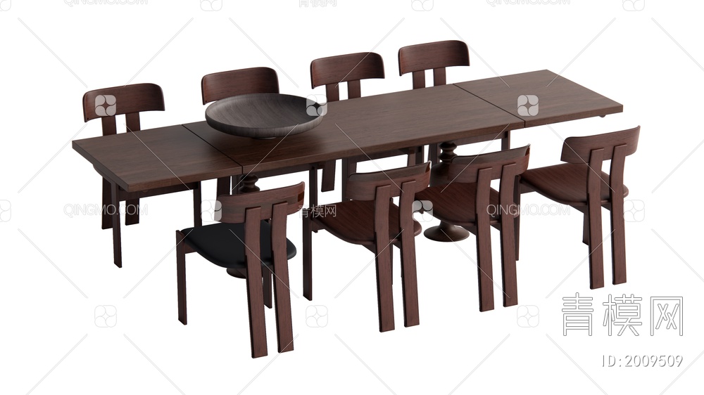 餐桌椅组合SU模型下载【ID:2009509】
